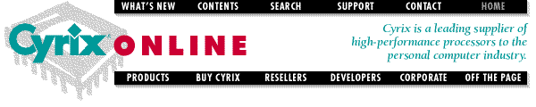 Cyrix Online and Site Navigational Bars