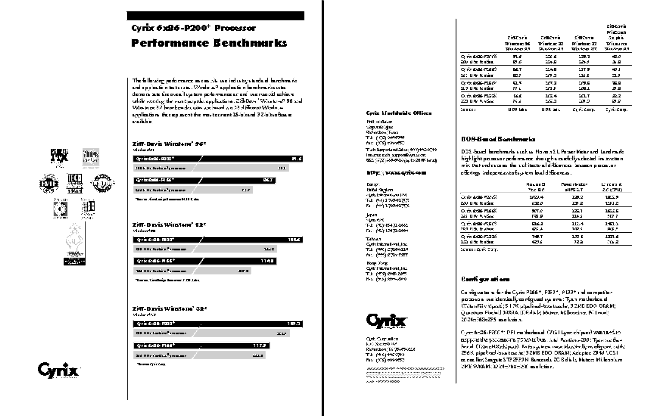 6x86 Performance Benchmark Sheet