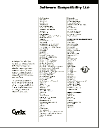 Software Compatibility List
